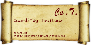 Csanády Tacitusz névjegykártya